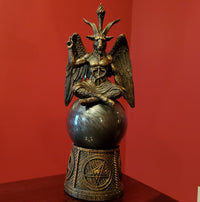 gothic home decor - gothic decor -  Baphomet Black Storm Ball Statue - High Quality Tabletop & Statuary from DARKOTHICA® Shop now at DARKOTHICA®Occult, RETAILONLY