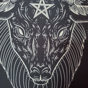 gothic home decor, gothic decor, goth decor, Baphomet Pillow - 14" x 14" - Polyester, darkothica