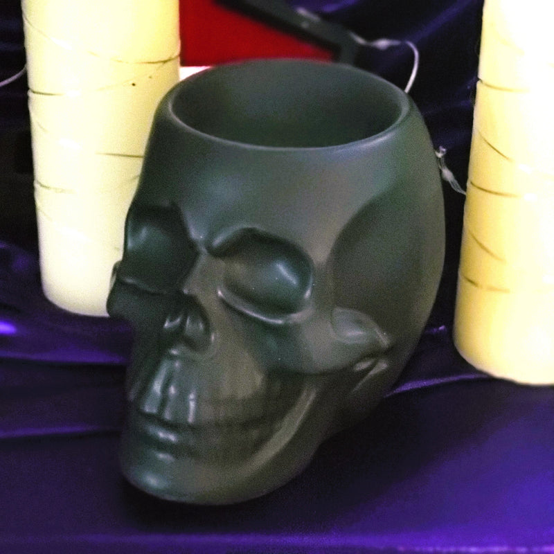 gothic home decor, gothic decor, goth decor, Skull Wax Burner-Off Black, darkothica