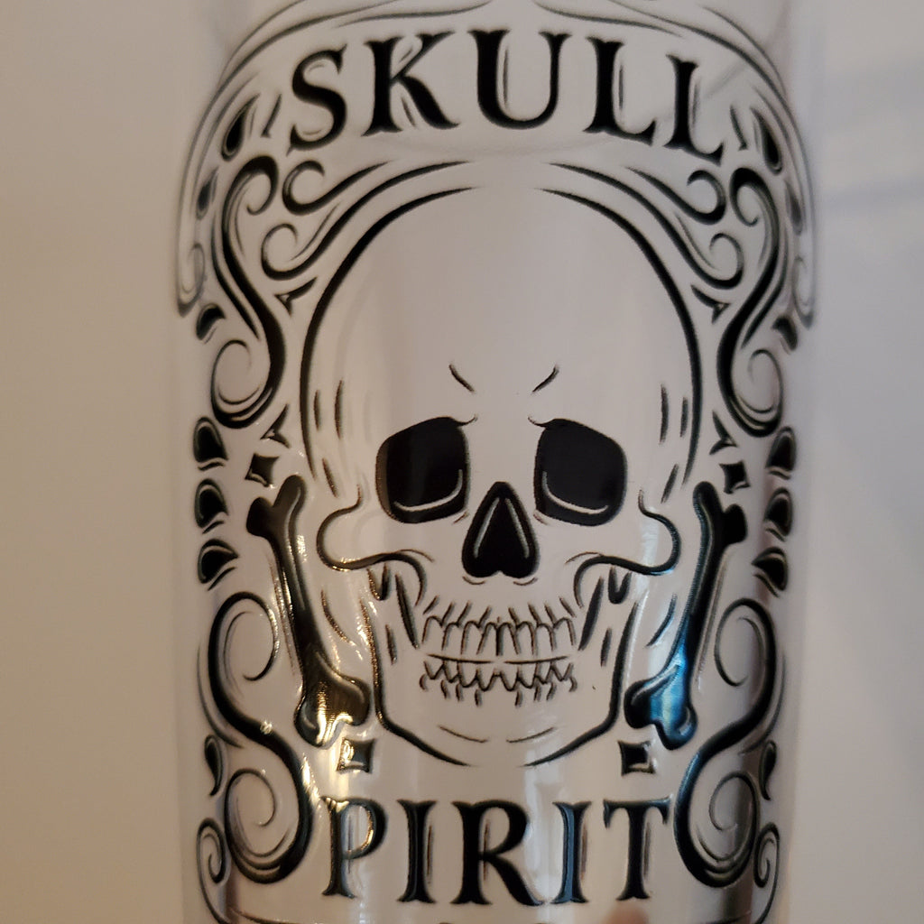 Kitchen, Skulls/Skeletons, gothic home decor, gothic decor, goth decor, Skull Spirits Pint Glass, darkothica