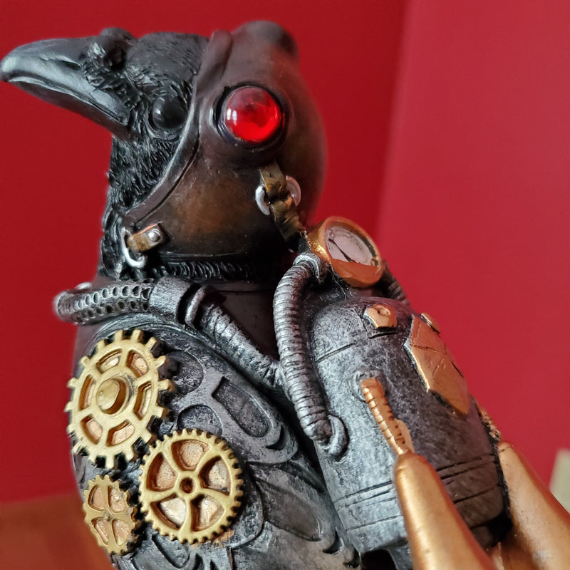 Tabletop & Statuary, RETAILONLY, Steampunk, gothic home decor, gothic decor, goth decor, PRE-ORDER - Steampunk Raven, darkothica