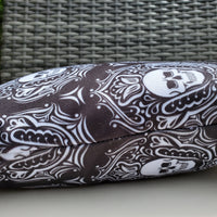 gothic home decor - gothic decor -  Outdoor Skull Pillow-Black & White-16" x 16" - High Quality Pillow from DARKOTHICA® Shop now at DARKOTHICA®bedding, Skulls/Skeletons