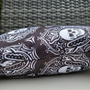 gothic home decor - gothic decor -  Outdoor Skull Pillow-Black & White-16" x 16" - High Quality Pillow from DARKOTHICA® Shop now at DARKOTHICA®bedding, Skulls/Skeletons