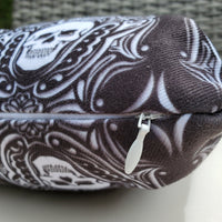 gothic home decor - gothic decor -  Outdoor Skull Pillow-Black & White-16" x 16" - High Quality Pillow from DARKOTHICA® Shop now at DARKOTHICA®bedding, Skulls/Skeletons