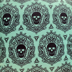 Pillow, bedding, Skulls/Skeletons, gothic home decor, gothic decor, goth decor, Outdoor Skull Pillow-Aqua-16" x 16", darkothica