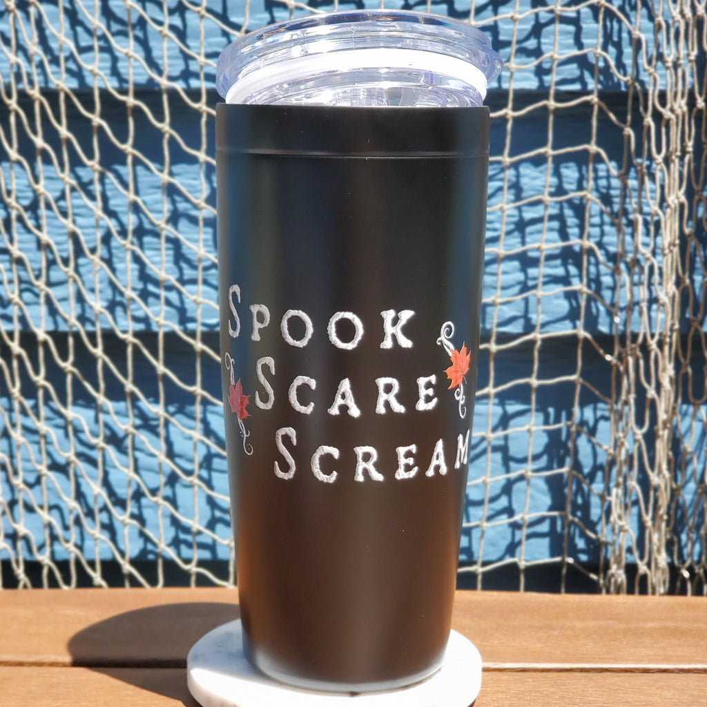 gothic home decor - gothic decor -  Spook Scare Scream Tumbler-Black - High Quality coffee mug from DARKOTHICA® Shop now at DARKOTHICA®Horror