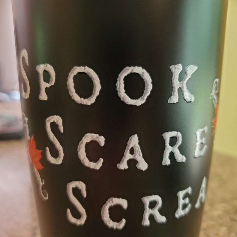 coffee mug, Horror, gothic home decor, gothic decor, goth decor, Spook Scare Scream Tumbler-Black, darkothica