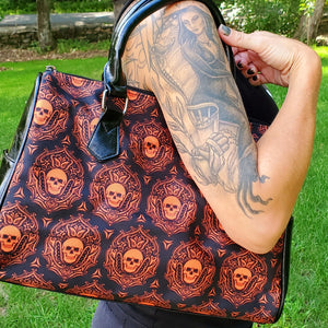 gothic home decor - gothic decor -  Black & Orange Skull Purse - High Quality PURSE from DARKOTHICA® Shop now at DARKOTHICA®Halloween, Skulls/Skeletons
