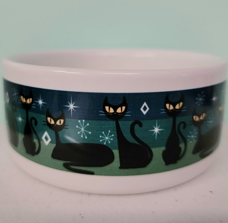 Pet Bowls, Feeders & Waterers, Barkothica, cats, gothic home decor, gothic decor, goth decor, Retro Black Cat Bowl, darkothica