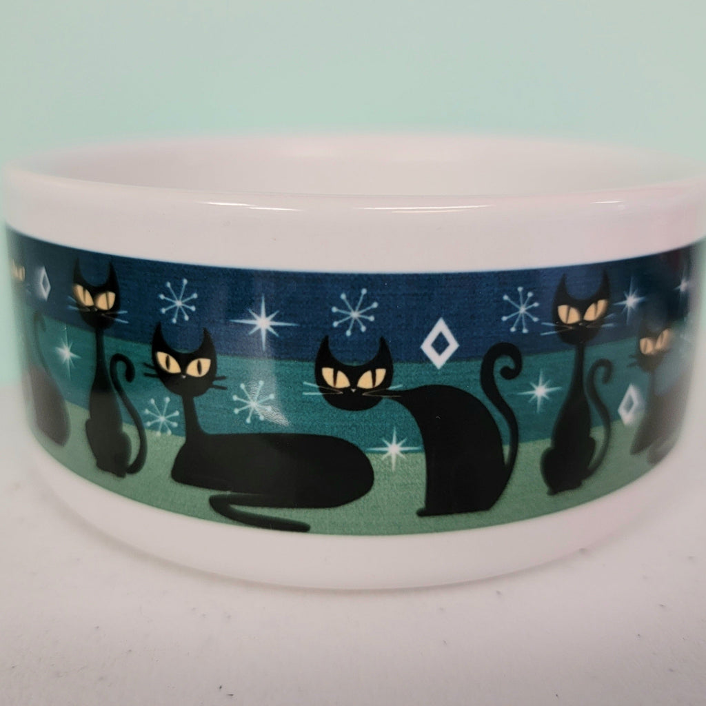 Pet Bowls, Feeders & Waterers, Barkothica, cats, gothic home decor, gothic decor, goth decor, Retro Black Cat Bowl, darkothica