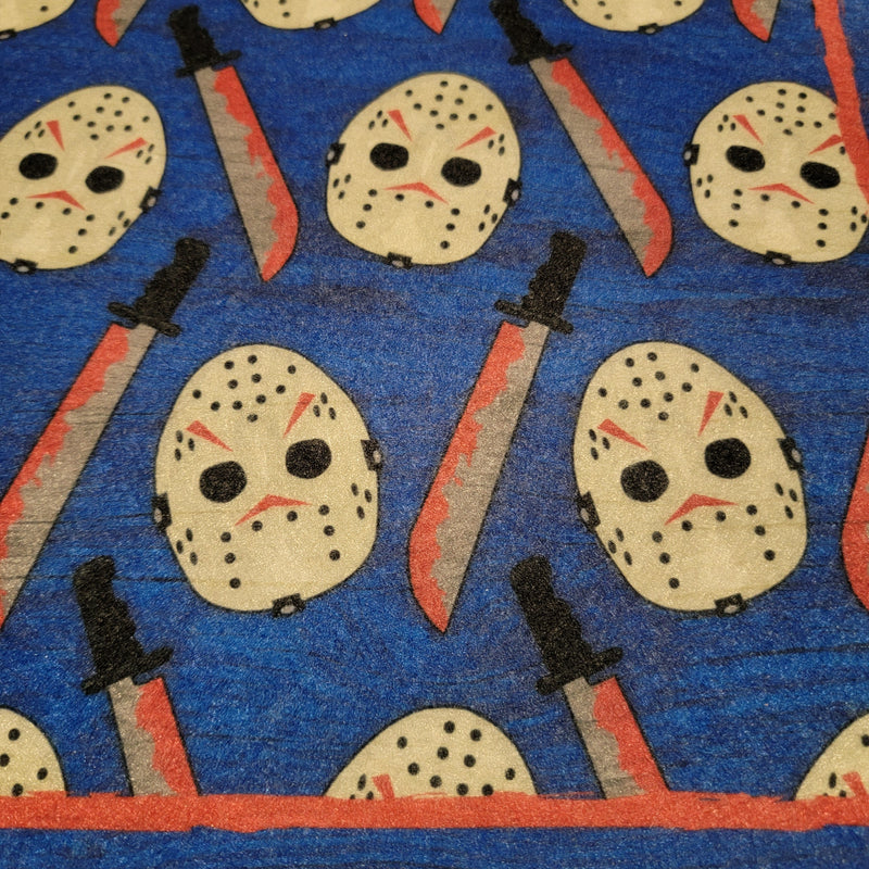 gothic home decor - gothic decor -  Jason Food Mat - Blue - High Quality Pet Bowl Mats from DARKOTHICA® Shop now at DARKOTHICA®Barkothica, cats, dogs, horror