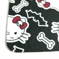 gothic home decor - gothic decor -  Hello KILLy Food Mat - Black - High Quality Pet Bowl Mats from DARKOTHICA® Shop now at DARKOTHICA®Barkothica, cats