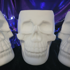 Tabletop & Statuary, RETAILONLY, Skulls/Skeletons, gothic home decor, gothic decor, goth decor, White Skull Wax Burner, darkothica