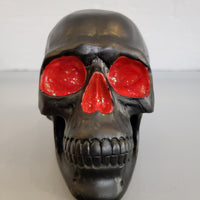 Tabletop & Statuary, RETAILONLY, skulls, Skulls/Skeletons, gothic home decor, gothic decor, goth decor, Faux Geode Black Skull-Red, darkothica