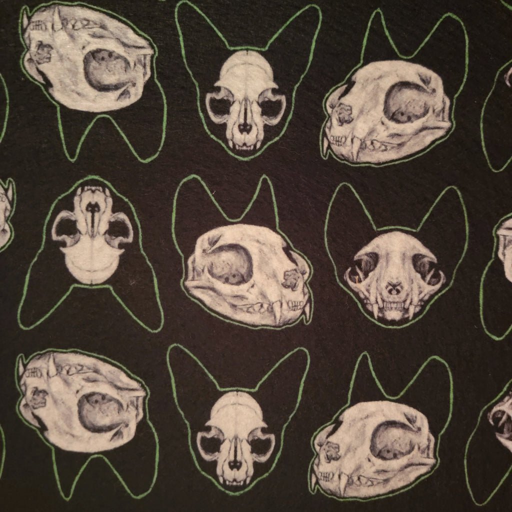 Pet Bowl Mats, Barkothica, cats, gothic home decor, gothic decor, goth decor, Cat Skulls Food Mat, darkothica