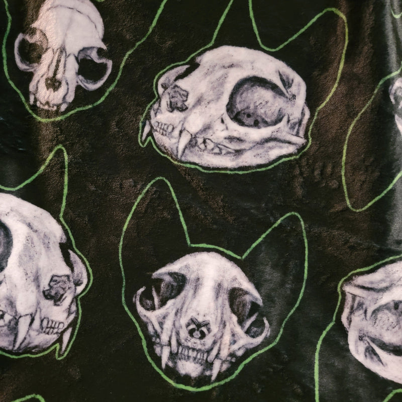 gothic home decor, gothic decor, goth decor, Cat Skulls Minky Blanket, darkothica