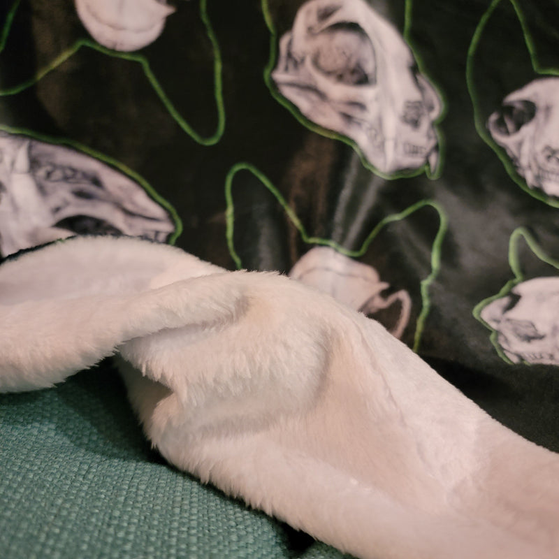 gothic home decor, gothic decor, goth decor, Cat Skulls Minky Blanket, darkothica