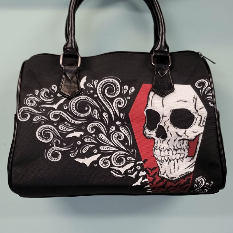 PURSE, Bats, Skulls/Skeletons, Vampires, gothic home decor, gothic decor, goth decor, Vampire Skull Coffin Purse, darkothica