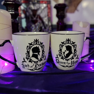 Mugs, Occult, RETAILONLY, gothic home decor, gothic decor, goth decor, Lord & Queen Mug Set, darkothica