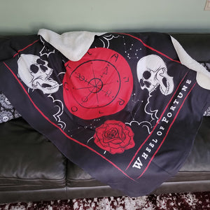 gothic home decor - gothic decor -  Wheel Of Fortune Fleece Sherpa Blanket - High Quality bedding from DARKOTHICA® Shop now at DARKOTHICA®bedding, Occult, Skulls/Skeletons, witch