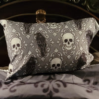 Pillowcases & Shams, bedding, Skulls/Skeletons, gothic home decor, gothic decor, goth decor, Crow & Skull Pillow Case, darkothica