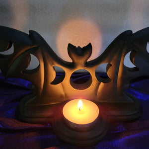 Candle Holders, Bats, RETAILONLY, gothic home decor, gothic decor, goth decor, Bat Lunar Tealight Candle Holder, darkothica