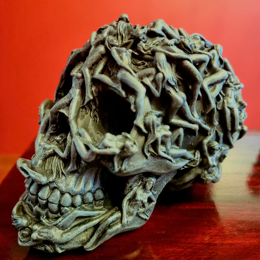 Tabletop & Statuary, RETAILONLY, Skulls/Skeletons, gothic home decor, gothic decor, goth decor, Hell's Desire Skull, darkothica