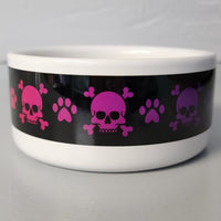 gothic home decor - gothic decor -  Rainbow Skull & Crossbones Bowl-Black Background - High Quality Pet Bowls, Feeders & Waterers from DARKOTHICA® Shop now at DARKOTHICA®Barkothica, cats, dogs