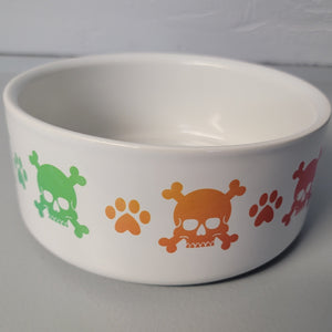 gothic home decor - gothic decor -  Rainbow Skull & Crossbones Bowl - White Background - High Quality Pet Bowls, Feeders & Waterers from DARKOTHICA® Shop now at DARKOTHICA®Barkothica, cats, dogs