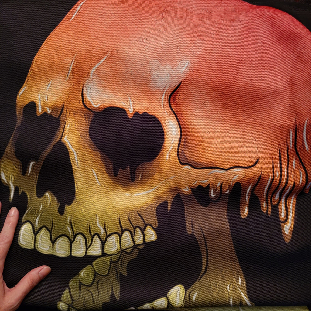 gothic home decor, gothic decor, goth decor, Large Rainbow Melting Skulls Beach Cloth, darkothica