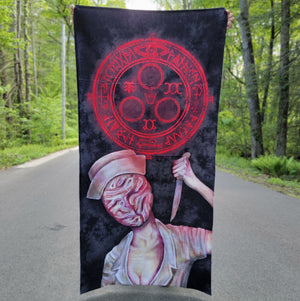 Towel, Horror, gothic home decor, gothic decor, goth decor, Silent Hill Beach Towel, darkothica