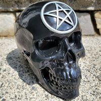 Tabletop & Statuary, Occult, RETAILONLY, Skulls/Skeletons, Wiccan, gothic home decor, gothic decor, goth decor, Pentacle Skull, darkothica