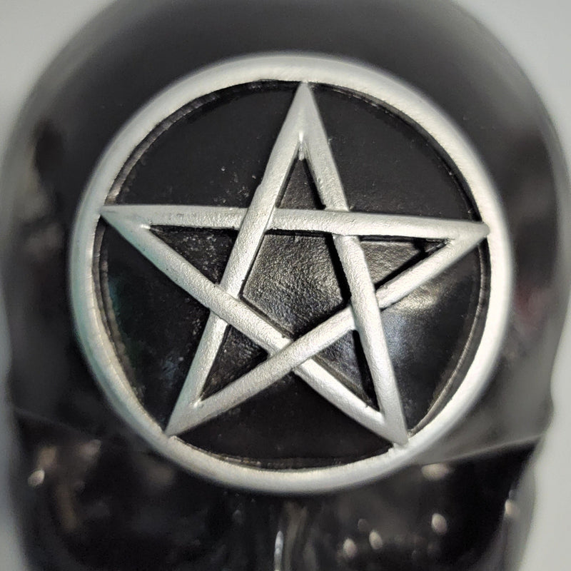 Tabletop & Statuary, Occult, RETAILONLY, Skulls/Skeletons, Wiccan, gothic home decor, gothic decor, goth decor, Pentacle Skull, darkothica