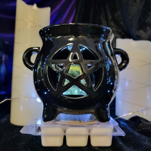 Candle Holders, Occult, RETAILONLY, gothic home decor, gothic decor, goth decor, Pentagram Cauldron Oil or Wax Burner, darkothica