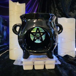 Candle Holders, Occult, RETAILONLY, gothic home decor, gothic decor, goth decor, Pentagram Cauldron Oil or Wax Burner, darkothica