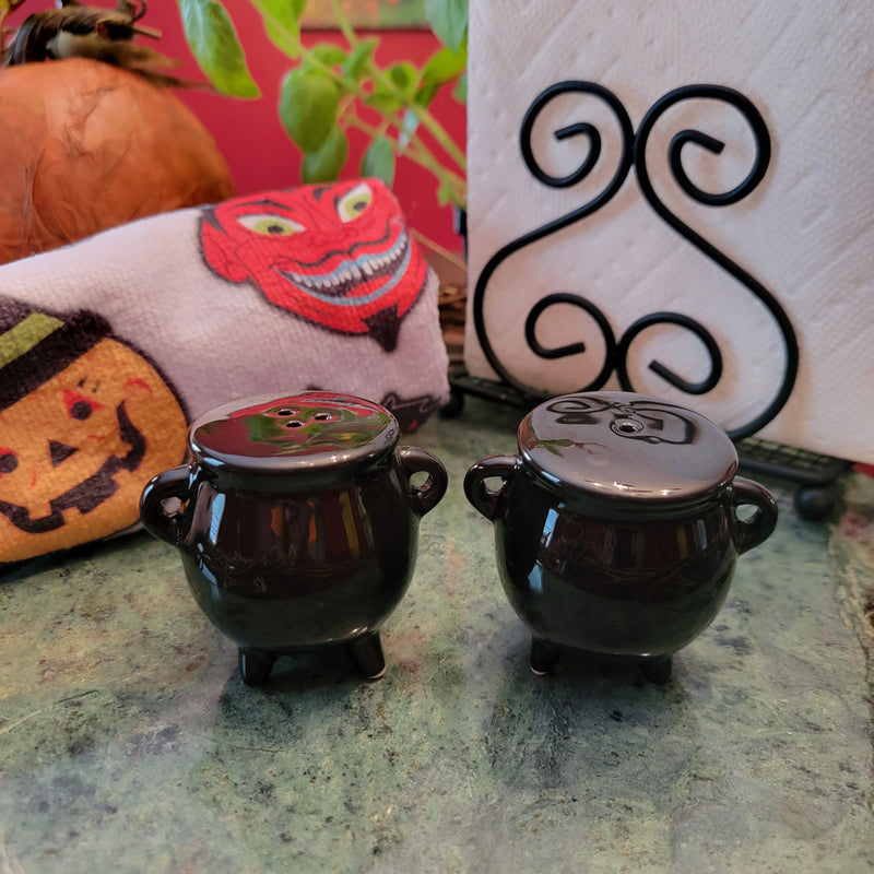 Candle Holders, Occult, RETAILONLY, gothic home decor, gothic decor, goth decor, Cauldron Salt & Pepper Shakers, darkothica