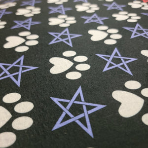 gothic home decor - gothic decor -  Pentagram & Paw Food Mat - Periwinkle Purple - High Quality Pet Bowl Mats from DARKOTHICA® Shop now at DARKOTHICA®Barkothica, cats