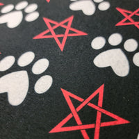 gothic home decor - gothic decor -  Pentagram & Paw Food Mat - Red - High Quality Pet Bowl Mats from DARKOTHICA® Shop now at DARKOTHICA®Barkothica, cats