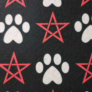 gothic home decor - gothic decor -  Pentagram & Paw Food Mat - Red - High Quality Pet Bowl Mats from DARKOTHICA® Shop now at DARKOTHICA®Barkothica, cats