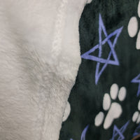 gothic home decor - gothic decor -  Pentagram & Paw Minky Blanket - Periwinkle Purple - High Quality bedding from DARKOTHICA® Shop now at DARKOTHICA®Barkothica, cats, Occult