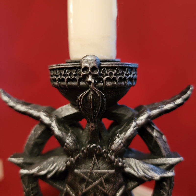 Candle Holders, Occult, RETAILONLY, gothic home decor, gothic decor, goth decor, Baphomet Candle Holder, darkothica