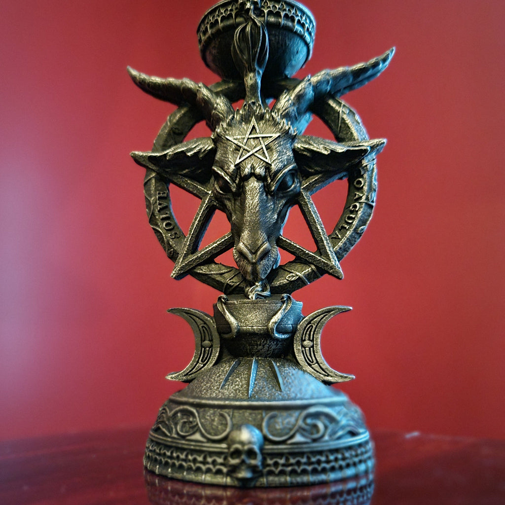 Candle Holders, Occult, RETAILONLY, gothic home decor, gothic decor, goth decor, Baphomet Candle Holder, darkothica