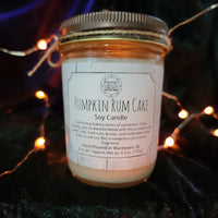 CANDLES, Candle, Halloween, RETAILONLY, gothic home decor, gothic decor, goth decor, Pumpkin Rum Cake Soy Candle, darkothica