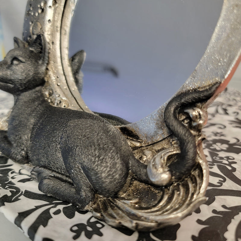 gothic home decor - gothic decor -  Black Cat & Moon Mirror - High Quality Tabletop & Statuary from DARKOTHICA® Shop now at DARKOTHICA®RETAILONLY