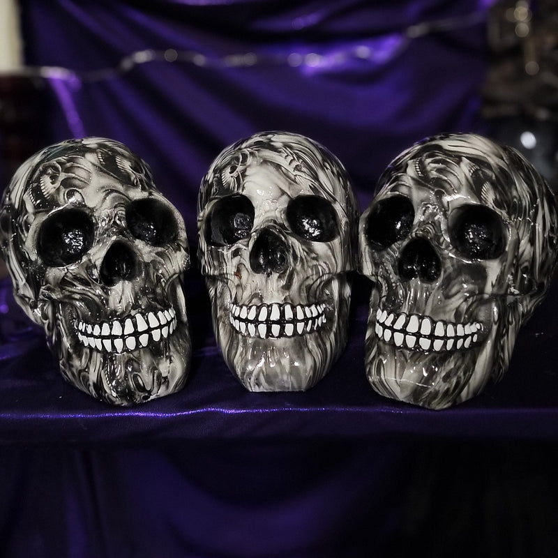Tabletop & Statuary, RETAILONLY, Skulls/Skeletons, gothic home decor, gothic decor, goth decor, DEFECT-DISCOUNT-Screaming Souls Skull, darkothica