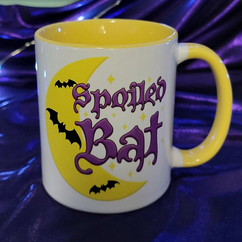 Mugs, bat, Bats, gothic home decor, gothic decor, goth decor, Spoiled Bat Color Accent Mugs-Yellow, darkothica