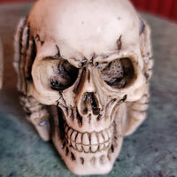 gothic home decor - gothic decor -  Hear no, see no, speak no Evil Skull Trio - High Quality Tabletop & Statuary from DARKOTHICA® Shop now at DARKOTHICA®Halloween, RETAILONLY, Skulls/Skeletons