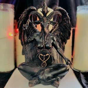 Tabletop & Statuary, Occult, RETAILONLY, gothic home decor, gothic decor, goth decor, Sitting Baphomet Statue, darkothica