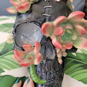 Tabletop & Statuary, RETAILONLY, Skulls/Skeletons, gothic home decor, gothic decor, goth decor, Succulent Skull, darkothica