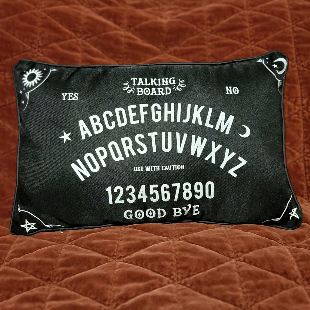 Pillow, bedding, Occult, RETAILONLY, gothic home decor, gothic decor, goth decor, Small Spirit Board Throw Pillow, darkothica